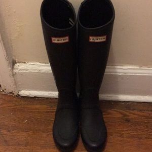 Black Hunter Boots Knee High